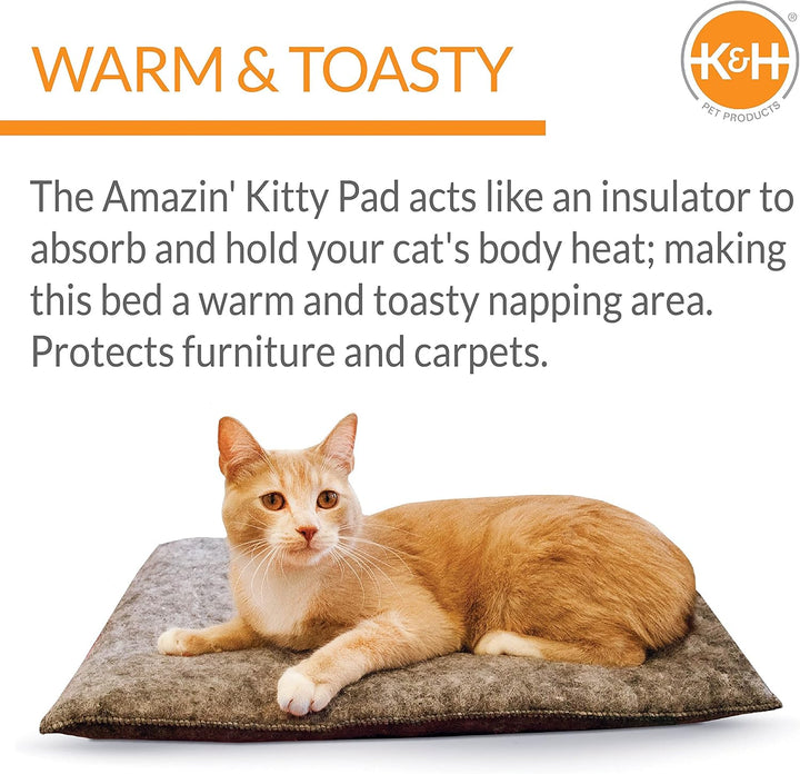 K&H PET PRODUCTS Amazin' Kitty Pad, ungeheizt, 38,1 x 50,8 cm, Grau, 2 Stück 2 Pack unbeheizt, 2 Pac