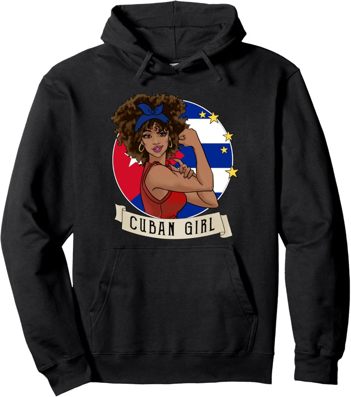 Kubanisches Mädchen, Fanartikel mit kubanischer Flagge, Ehefrau: Chica Mujer Cubana Pullover Hoodie