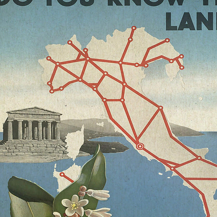 Nacnic Sets Travel Poster, Vater A3 mit Rahmen Italien, A3 mit Rahmen Italien