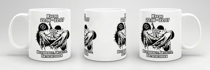Sternzeichen-Tasse Krebs - Weiss - Geburtstag/Astronomie/Sternen-bilder/mit Spruch/Witzig/Kaffeetass