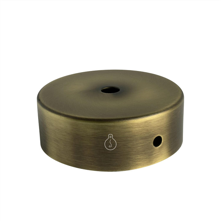 AMARCORDS - 5 Baldachin rosetten aus Metall, Farbe MESSING, Lampengehäuse komplett mit Kabelklemmenz