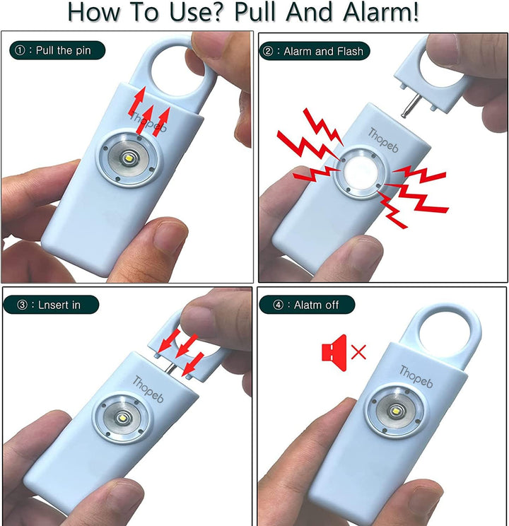 Thopeb® Persönlicher Birdie-Sicherheitsalarm-Schlüsselanhänger für Damen, für Selbstverteidigung, 13