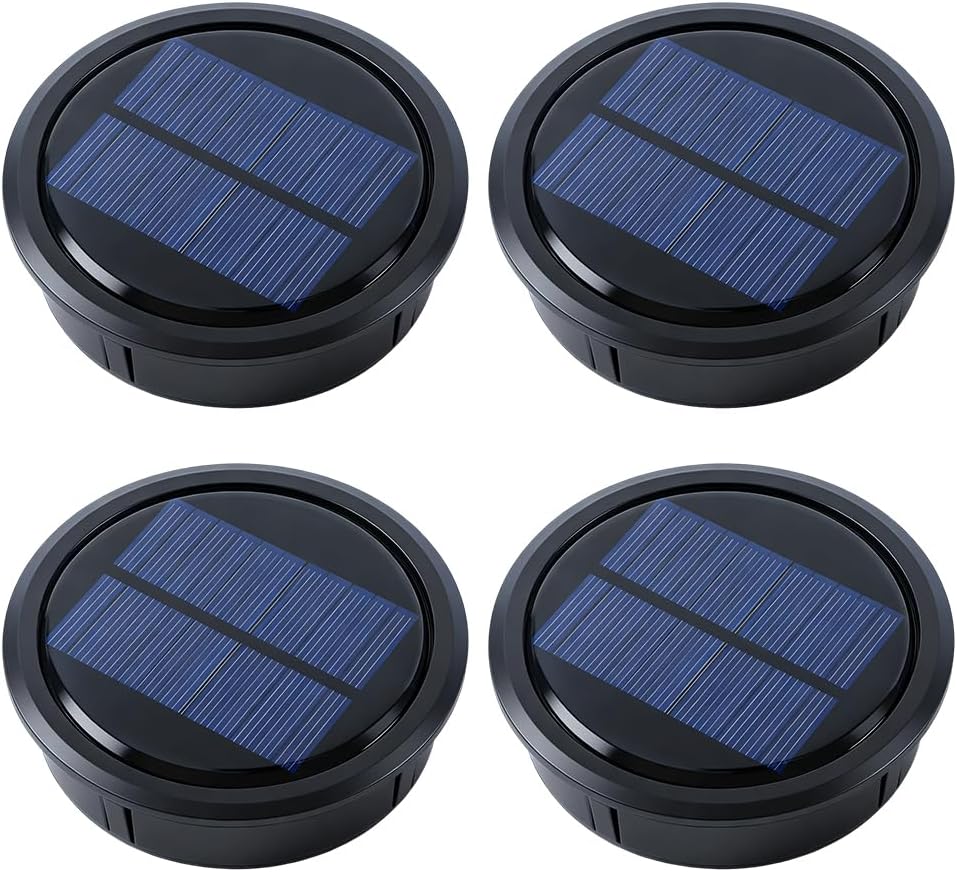 NAVESO 4 Stück Solarleuchten Ersatzteile 1200mAh, 10.5cm Solarleuchten Ersatz Top mit LED, Ersatz So