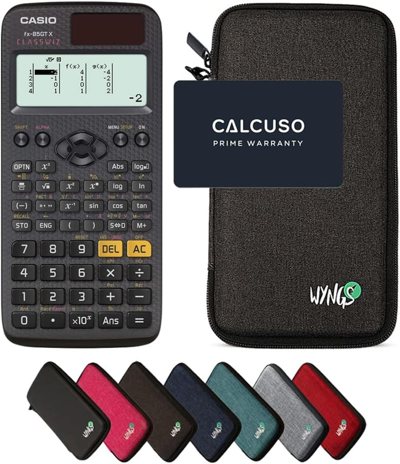 CALCUSO Sparpaket: Casio FX-85GT X Technisch-Wissenschaftlicher Taschenrechner + WYNGS Schutztasche
