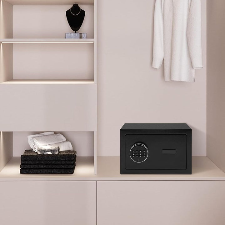 Mini Tresor Safe für Zuhause – Elektronischer Schmucktresor mit Digitalem Zahlenschloss, Alarmfunkti
