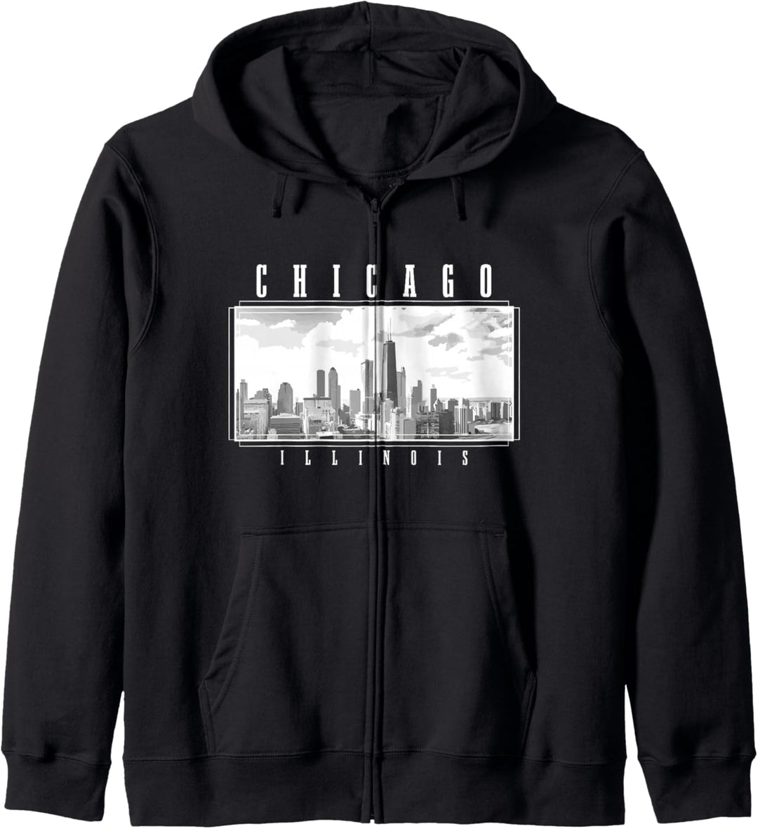 Chicago Illinois Skyline USA Vintage Souvenir Kapuzenjacke