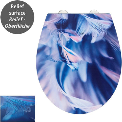 WENKO WC-Sitz Softness mit Relief-Oberfläche, Toilettendeckel mit Absenkautomatik, aus bruchsicherem