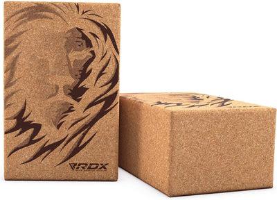 RDX Yoga Cork Block Set, High Density Eva Schaumstoff Rutschfester Blöcke, Leichtes Yogaklotz für Kö