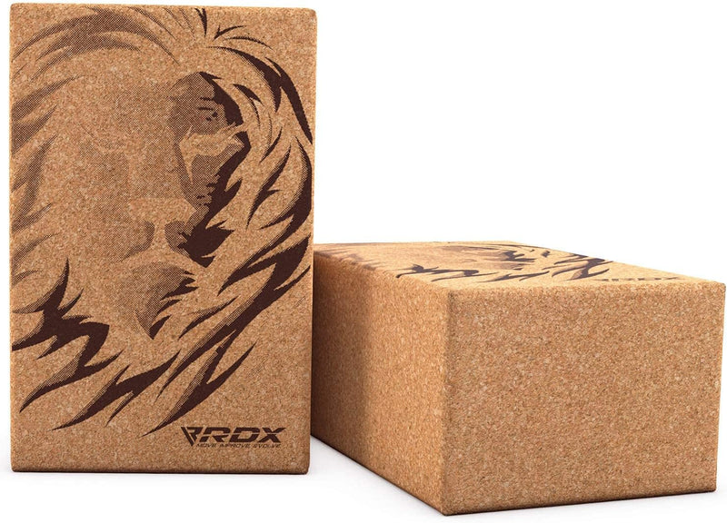 RDX Yoga Cork Block Set, High Density Eva Schaumstoff Rutschfester Blöcke, Leichtes Yogaklotz für Kö