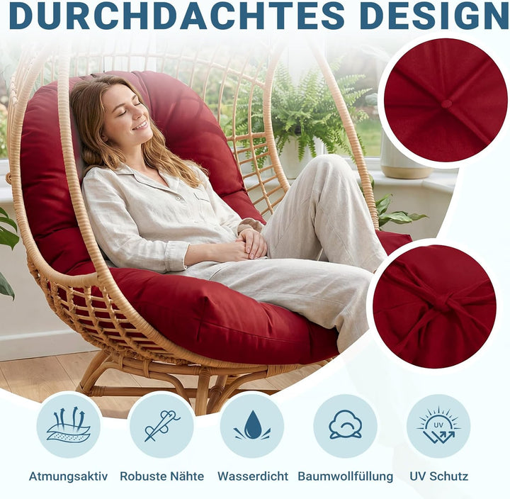 Hängesessel Kissen Ersatzkissen Outdoor: Thick Soft Polyester Sitzkissen 80x120 cm Egg Swing Cushion