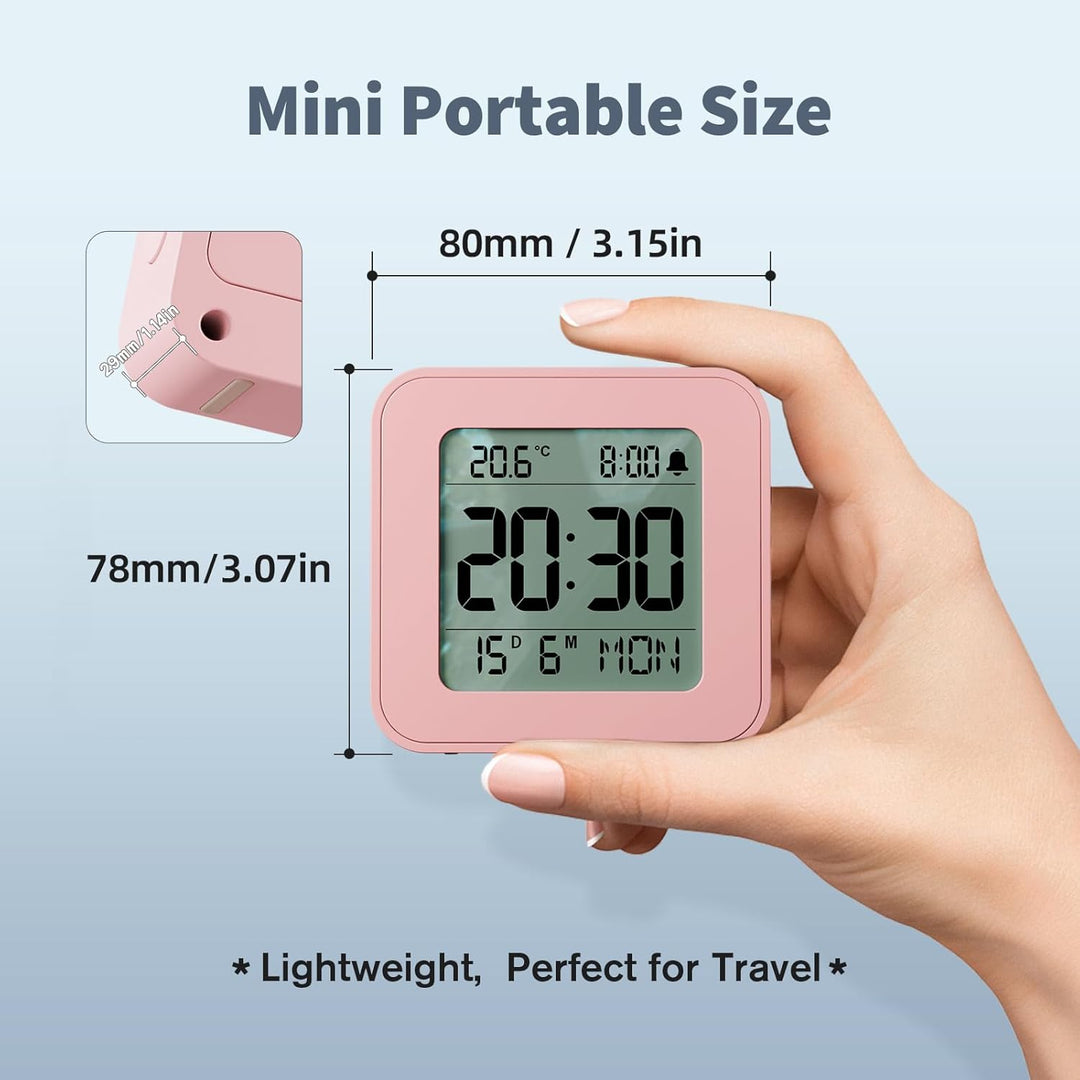 LATEC Wecker Digital, Digitaler Wecker Batterie Alarm Clock, Klein Reisewecker Digital Uhr mit Tempe