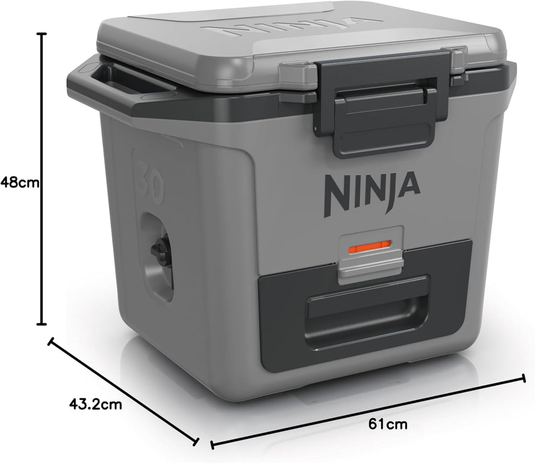 Ninja FrostVault Hard Cooler 47L, Premium isolierte Kühlbox, hält EIS bis zu 6 Tage 28l Grau, 28l Gr