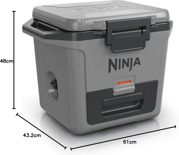 Ninja FrostVault Hard Cooler 47L, Premium isolierte Kühlbox, hält EIS bis zu 6 Tage 28l Grau, 28l Gr