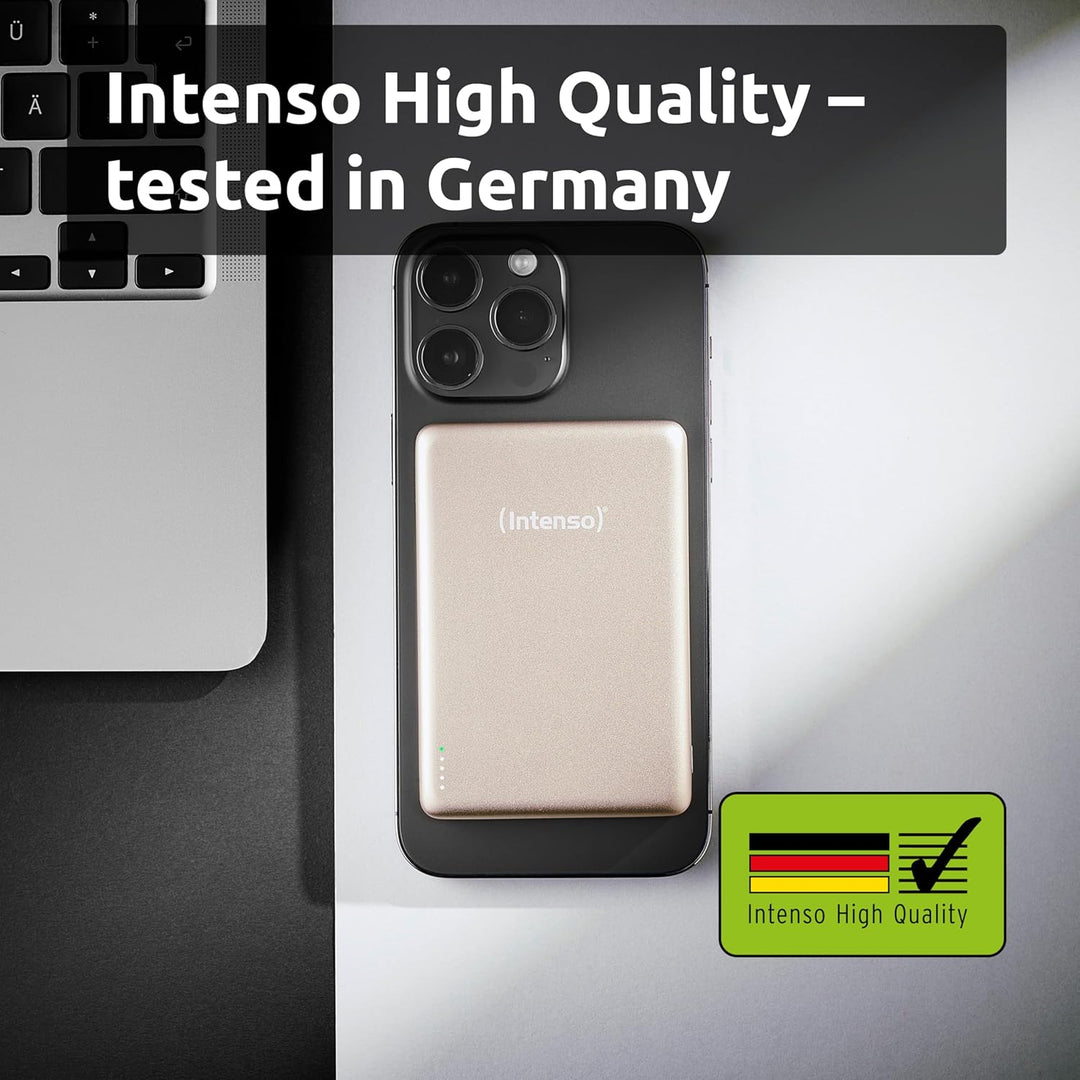 Intenso MW10000 Magnetische Powerbank 10000 mAh – MagSafe kompatibel, Wireless Charging 15W, USB-C P