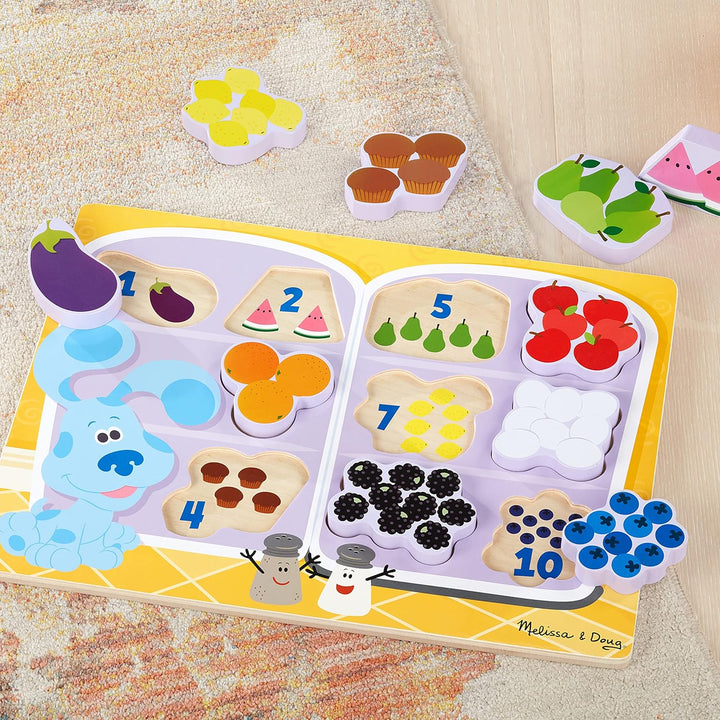 Melissa & Doug 33024 Blue's Clues & You Dickes Holzpuzzle – Kühlschrank Essen, Mehrfarbig, Blues Clu