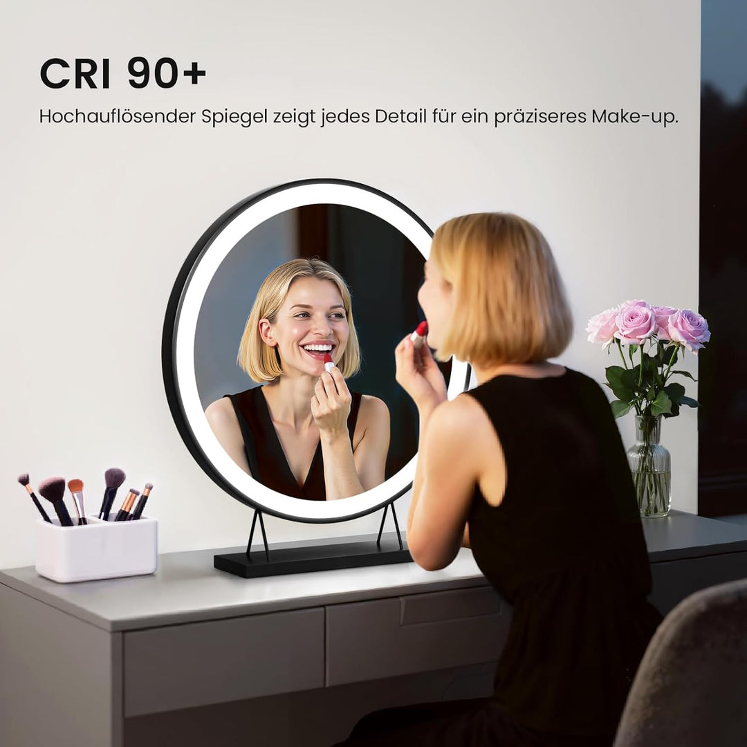 Heilmetz® Schminkspiegel mit Beleuchtung Schminkspiegel Φ48cm LED Tischspiegel Kosmetikspiegel mit B