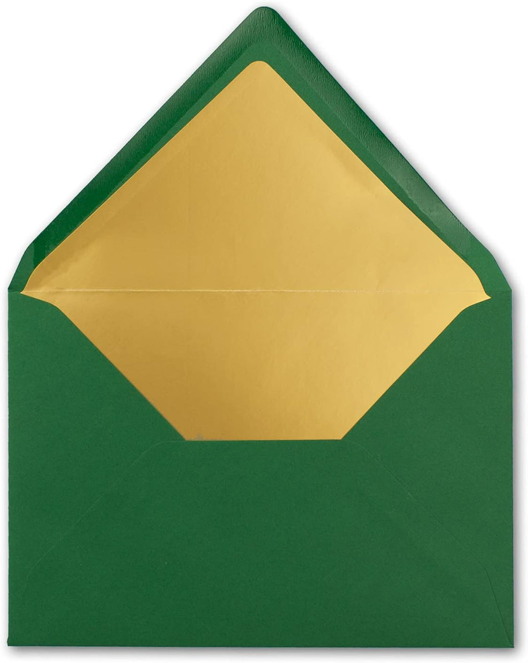 50x metallic Gold-gefütterte Brief-Umschläge DIN C5, dunkel-grün - 156 x 220 mm - Nassklebung mit sp