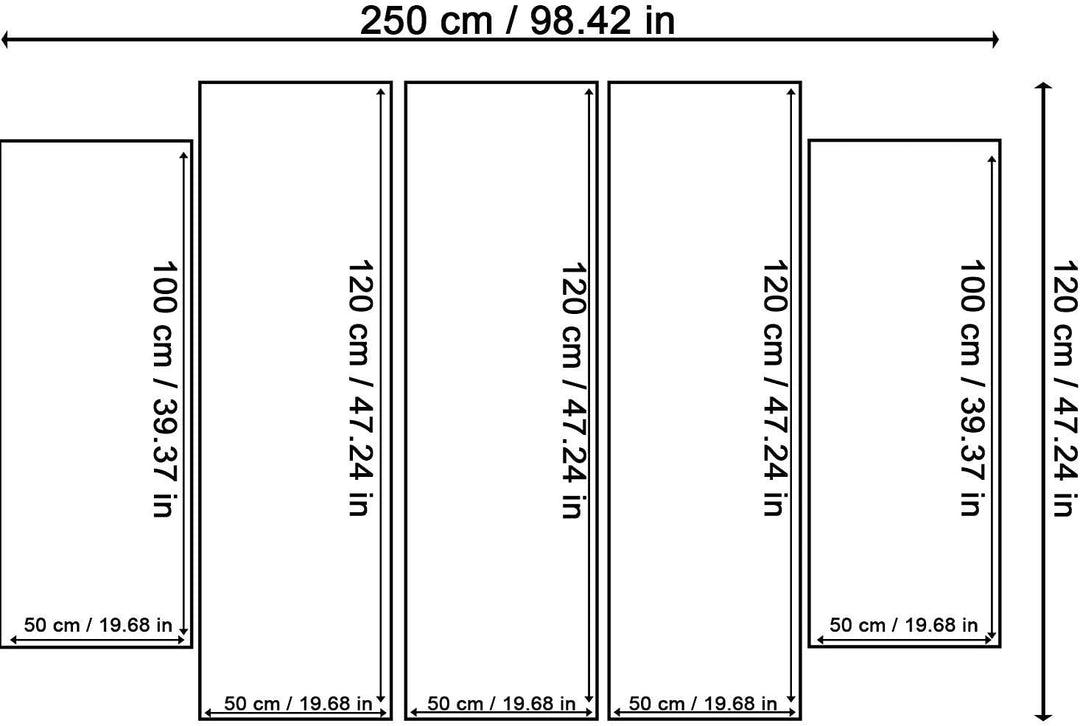 Feeby. Wandbild - 5 Teile - Deco Bild, gedrucktes Bild, Foto, Deco Panel, XXL, 5-Teilig, Typ B, 250x
