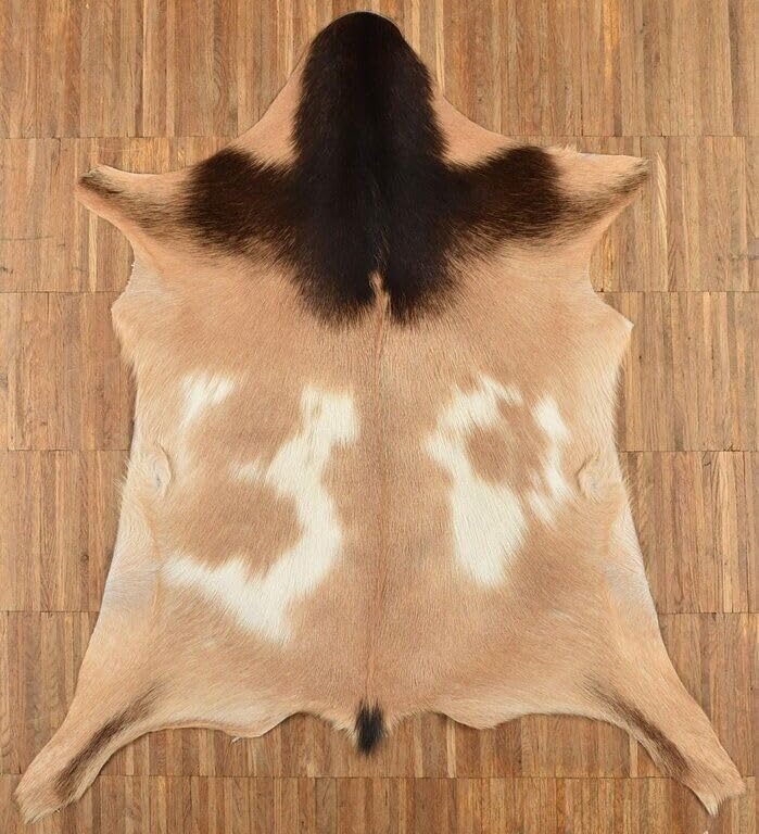 generisch Ziegenfell Beige Hellbraun ca.. 80 x 60 cm echtes Ziegen Fell Deko Fell von KUHFELLE ONLIN