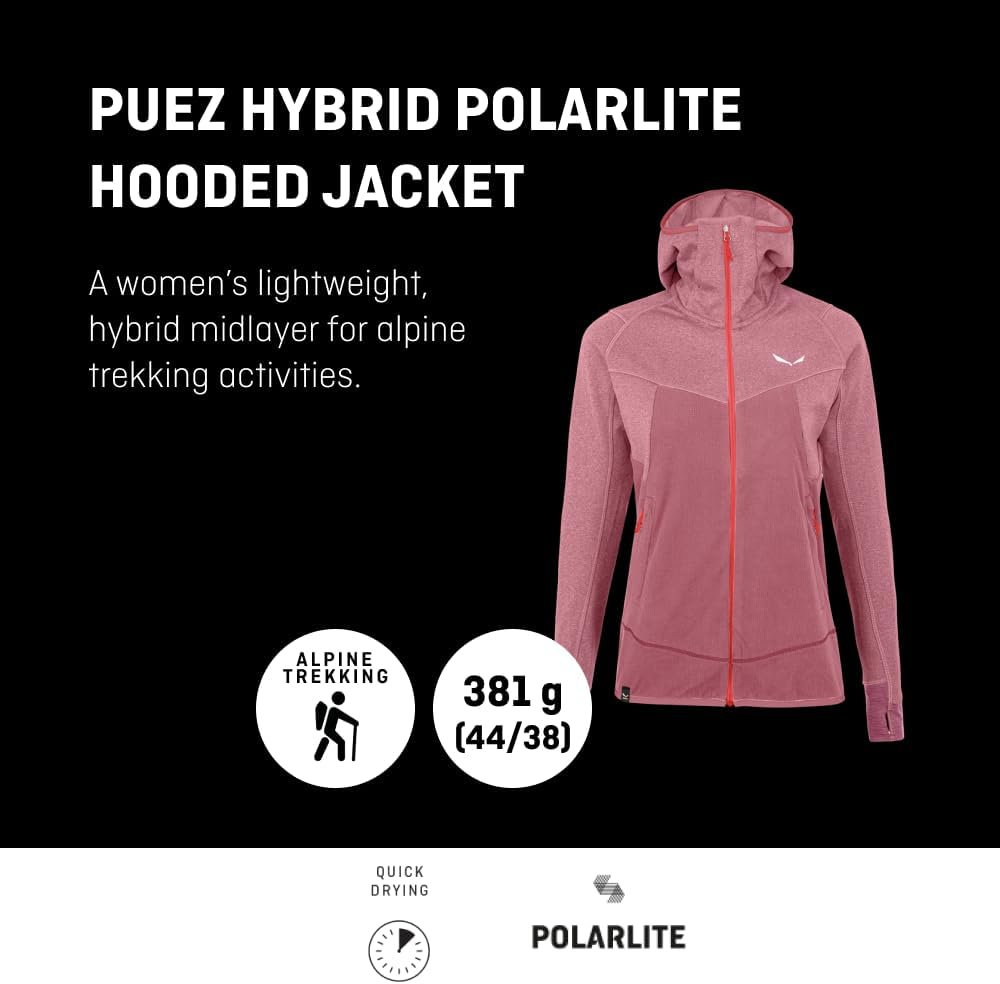 Salewa Damen Puez Hybrid Pl W Fz Hdy Softshelljacke, Navy Blazer Melange M