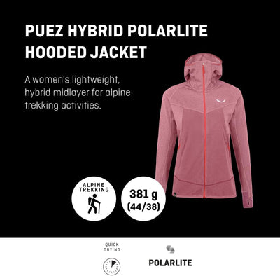 Salewa Damen Puez Hybrid Polarlite Hooded Fleece Women Softshelljacke XXL NAVY BLAZER MELANGE, XXL N