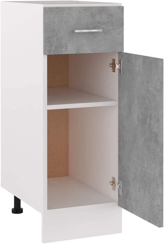 homiuse Schubunterschrank Betongrau 30x46x81,5 cm Kommode KüChenschrank Kommode Mit Schubladen Kommo