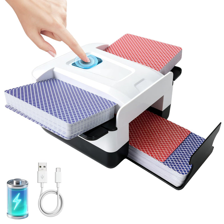 Sentoo Automatischer elektrischer Kartenmischer – 2000mAh USB-C wiederaufladbar, geräuscharm – Misch