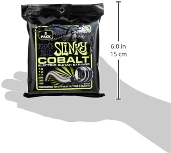 Ernie Ball Regular Slinky Cobalt E-Gitarrensaiten, 3-er -Pack, Stärke 10–46 Regular (10–46) 3 Stück,