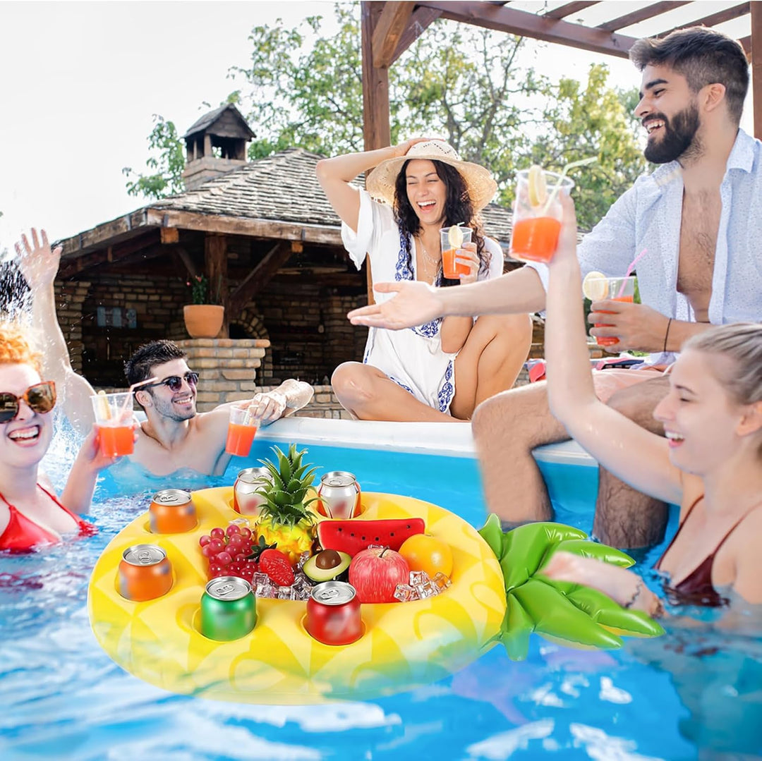 Ananas Poolbar, Aufblasbarer Getränkehalter Schwimmender, 2in1-Getränke und Snackhalter Poolbar 7 Lö