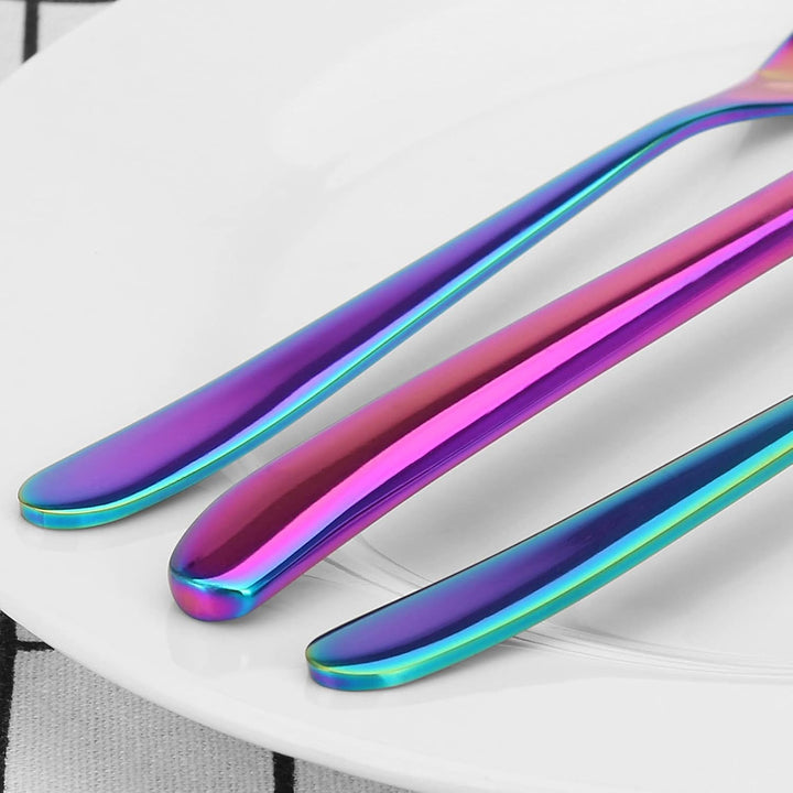 Regenbogen Besteck Set, Bettlife 30-teilig Besteckset für 6 Personen mit Messer/Gabel/Löffel, Edelst