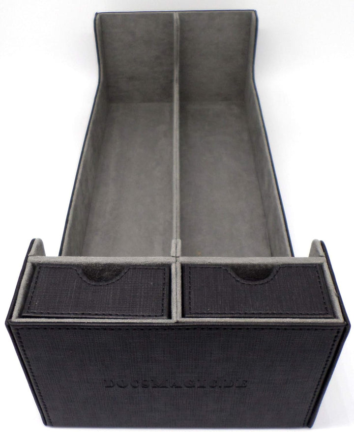 docsmagic.de Premium 2-Row Trading Card Storage Box Black + Trays & Divider - MTG PKM YGO - Sammelka