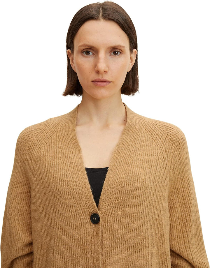 TOM TAILOR Damen Basic Cardigan XL 30263 - Soft Light Camel Melange, XL 30263 - Soft Light Camel Mel