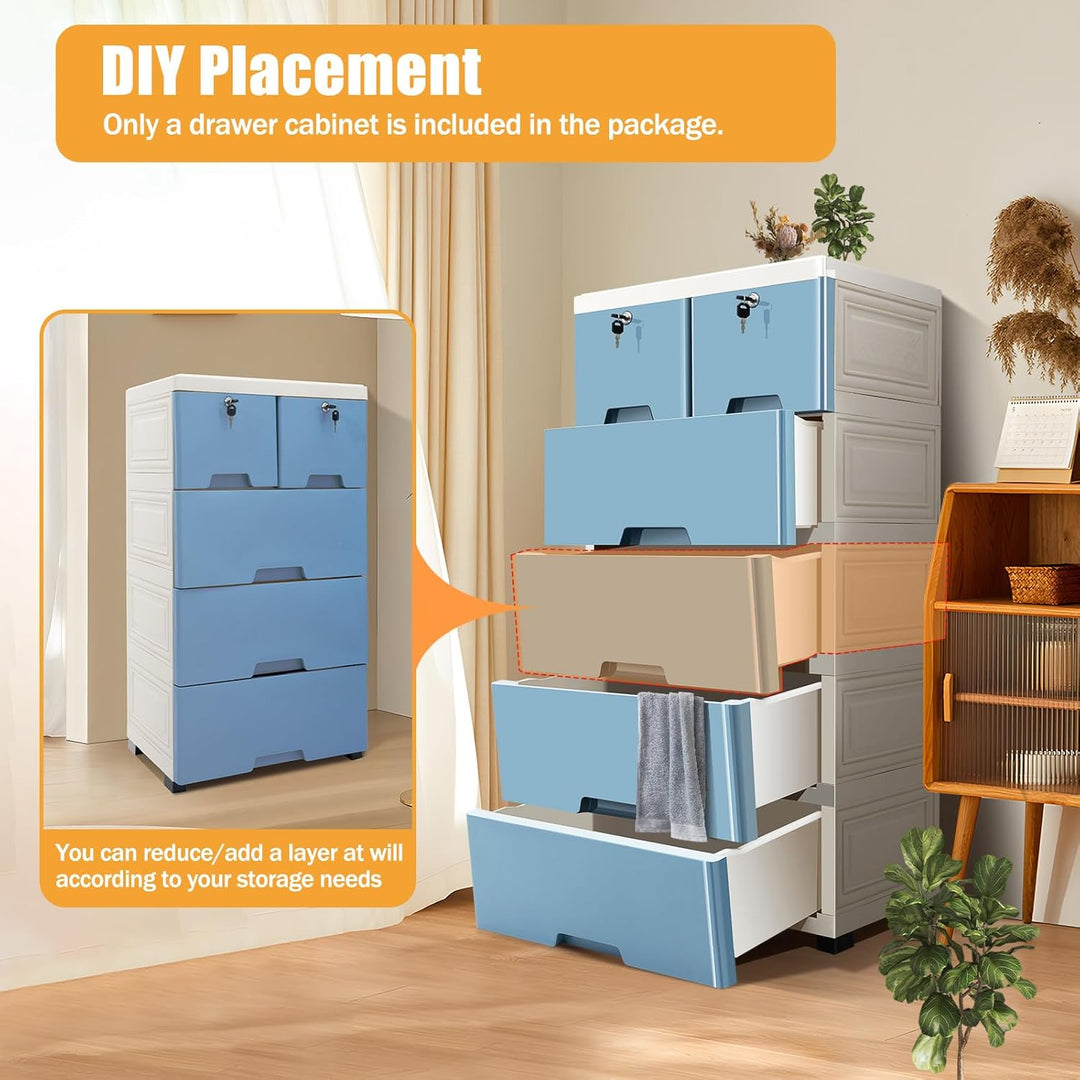 Kommode Schubladen Aufbewahrung Standschrank 6 Schubladen Mit 4 Räder Organizer Aufbewahrungsschrank