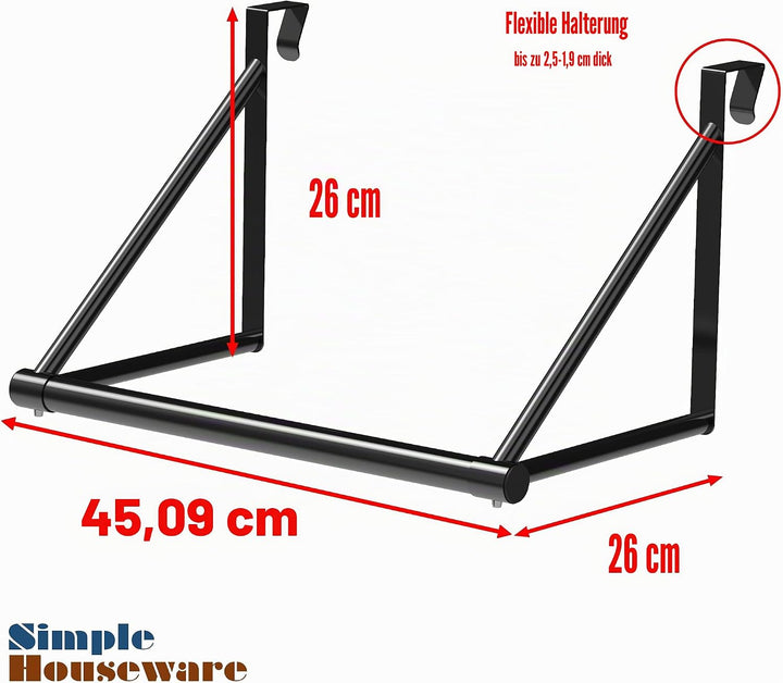 Simple Houseware Über der Tür hängende Kleiderstange, Schwarz, Schwarz