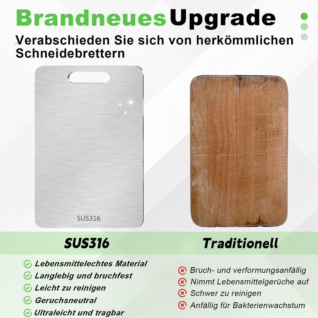 Titan Schneidebrett S316 Edelstahl Schneidebretter Küchenbrett Doppelseitiges Lebensmittel Grade Cut