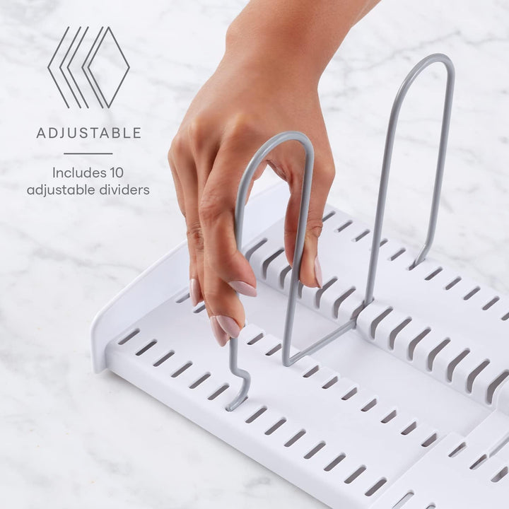 YouCopia StoreMore Erweiterbares Pfannen- und Deckelregal, 31,8 cm - 55,9 cm breit, verstellbarer Pf