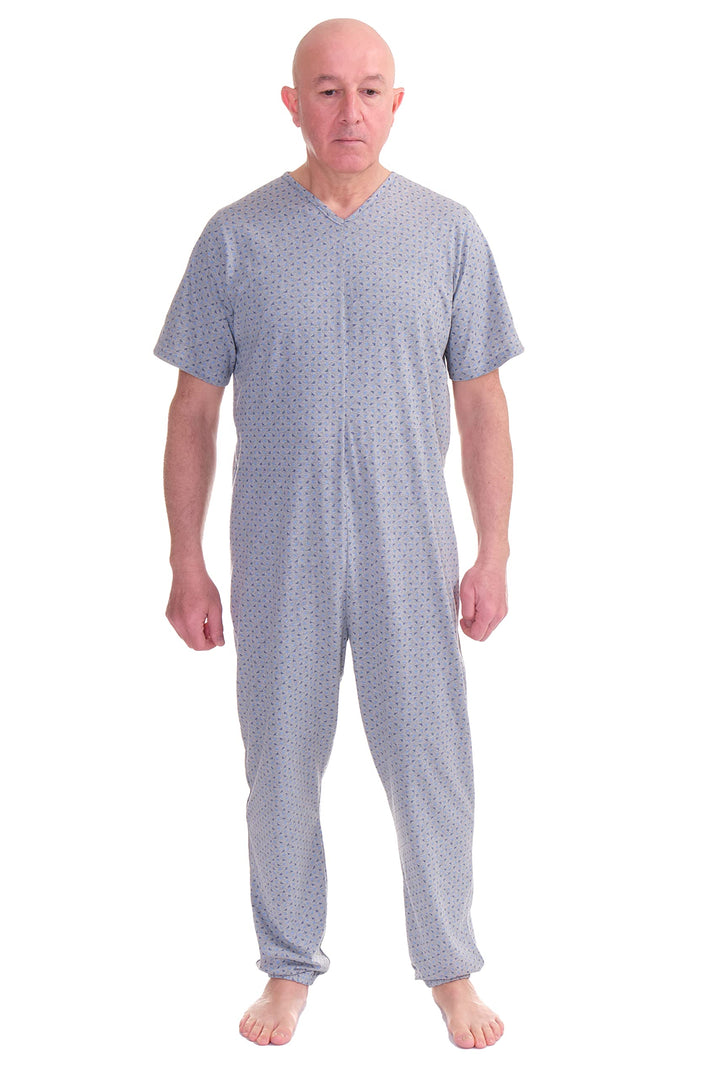 FERRUCCI COMFORT Schlafanzug für Gesundheit, Kurzarm, 1 Reissverschluss, hinten hinten, für den Somm