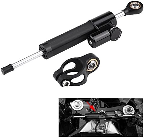 Keenso Motorrad CNC Lenkungsdämpfer, Universal Dämpfer Stabilisator Linear umgekehrt mit Montagehalt