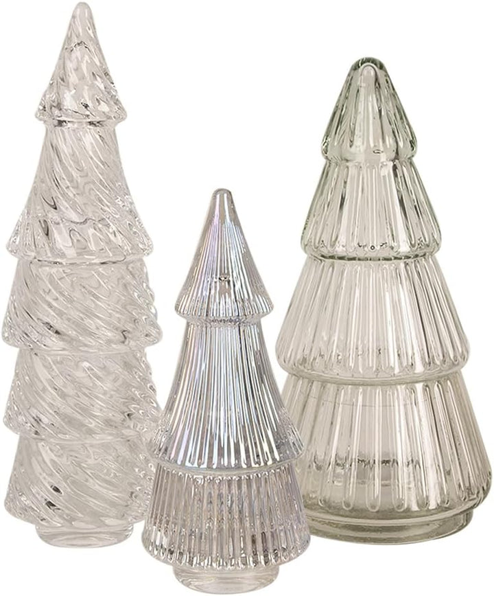 Clayre & Eef Glastopf Weihnachtsbaum Ø 11x21 cm Transparant Glas Vorratsglasdeckel