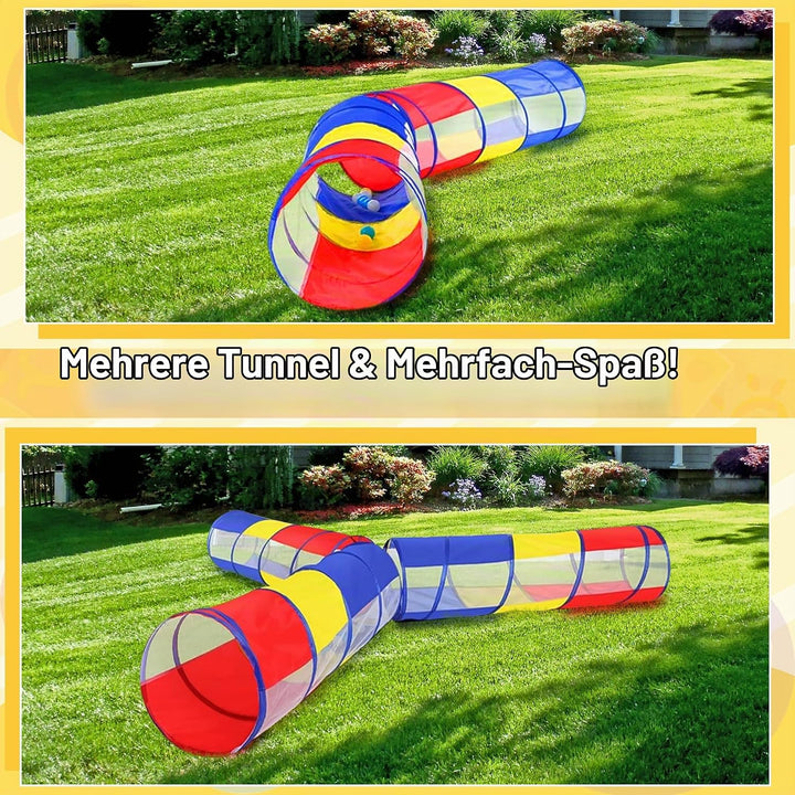 Fantasievoller Spieltunnel für Kinder ab 1 2 3 Jahr,Vielseitiger Krabbeltunnel,auch als Agility Tunn