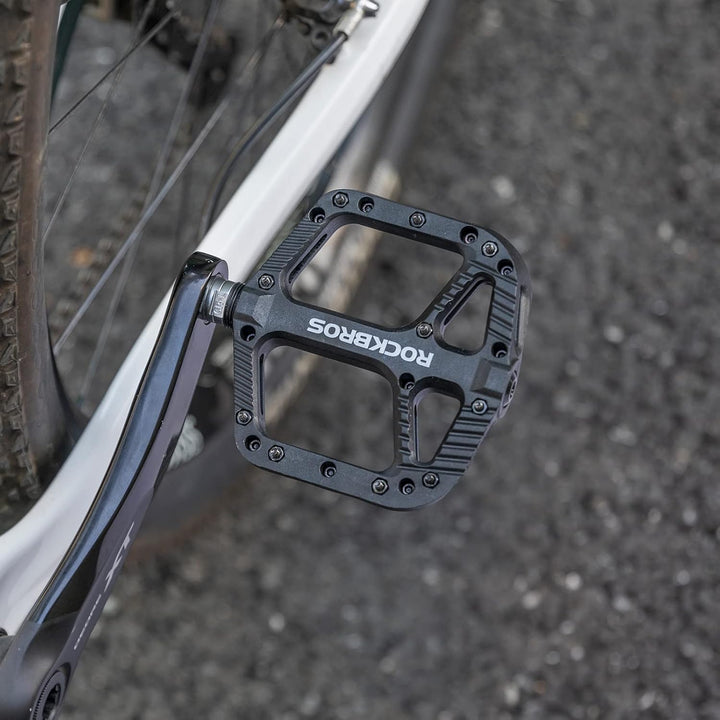 ROCKBROS Fahrradpedale Nylon Composite Flatpedale 9/16 MTB Pedale 3 Bearing rutschfest Wasserdicht A