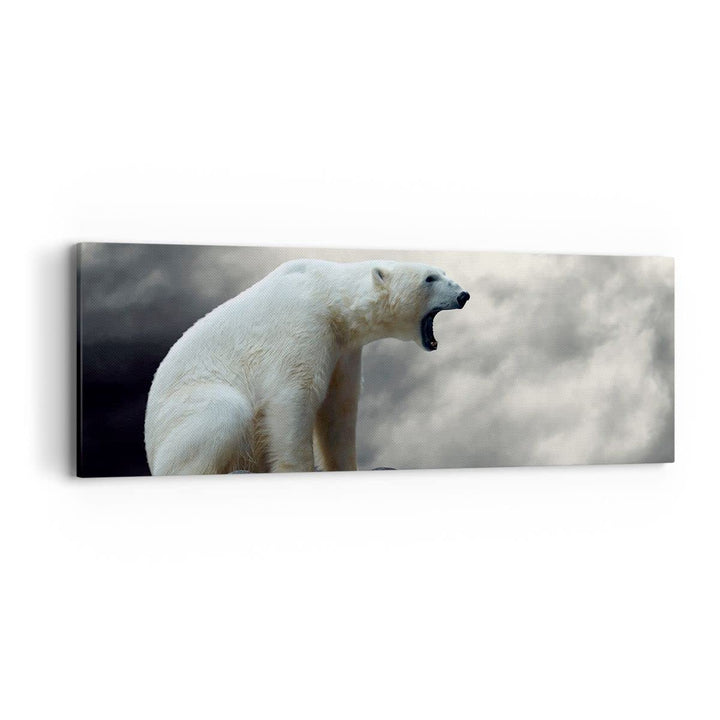Panorama Bilder auf Leinwand Bär Tiere Wasser Eis Leinwandbild 90x30cm Wandbilder Dekoration Wohnzim