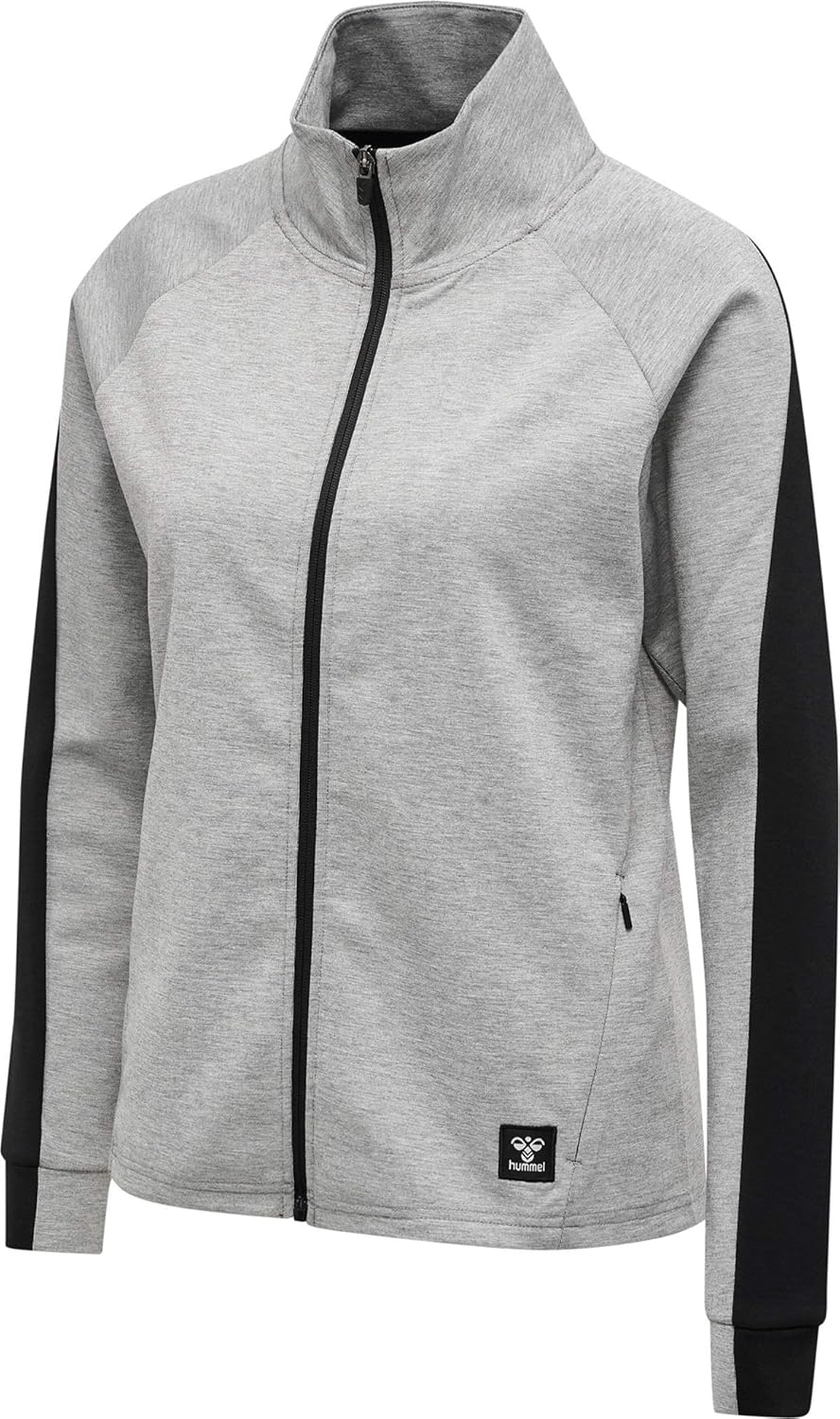 hummel Hmlessi Zip Jacket Damen Yoga Reissverschlussjacke XS GREY MELANGE, XS GREY MELANGE