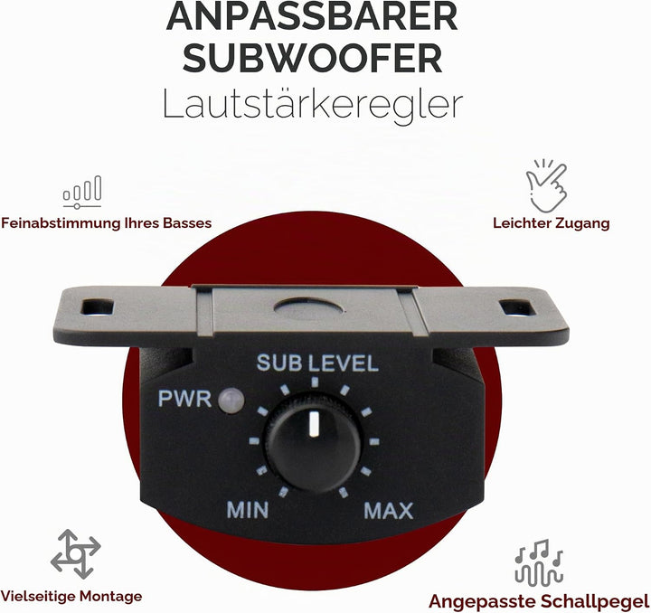 Caliber BC120US Auto-Subwoofer aktiv 500W - Schwarz - 21 x 29 x 7.2 cm - Unterseat - Woofer - 20 cm