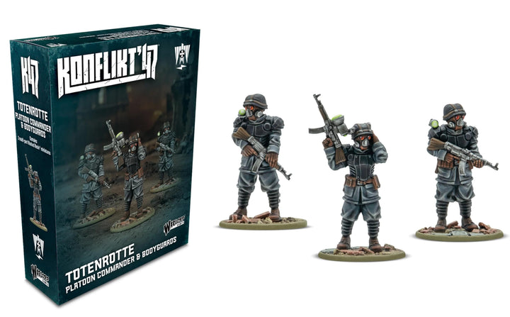 Warlord Games Totenrotte Platoon Commander & Bodyguard - Achsenminiaturen für Konflikt 47, sehr deta