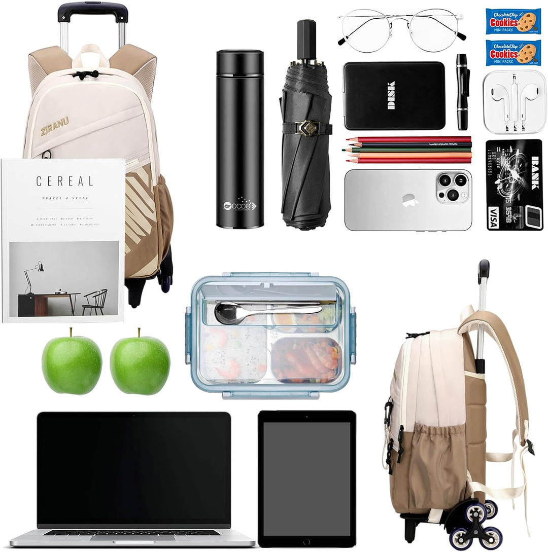 Schulrucksack Teenager Rucksack mit Rollen Kinder Schultasche Trolley Schulranzen mit Rollen Jungen