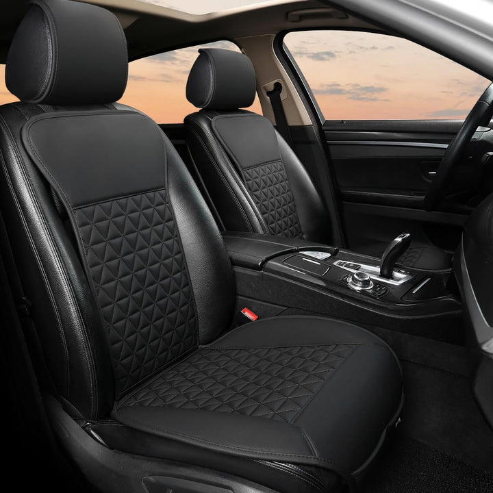 Black Panther 1 Paar Luxus PU-Leder Sitzbezüge Auto Vordersitze, kompatibel mit 95% Autos,Keine Sitz