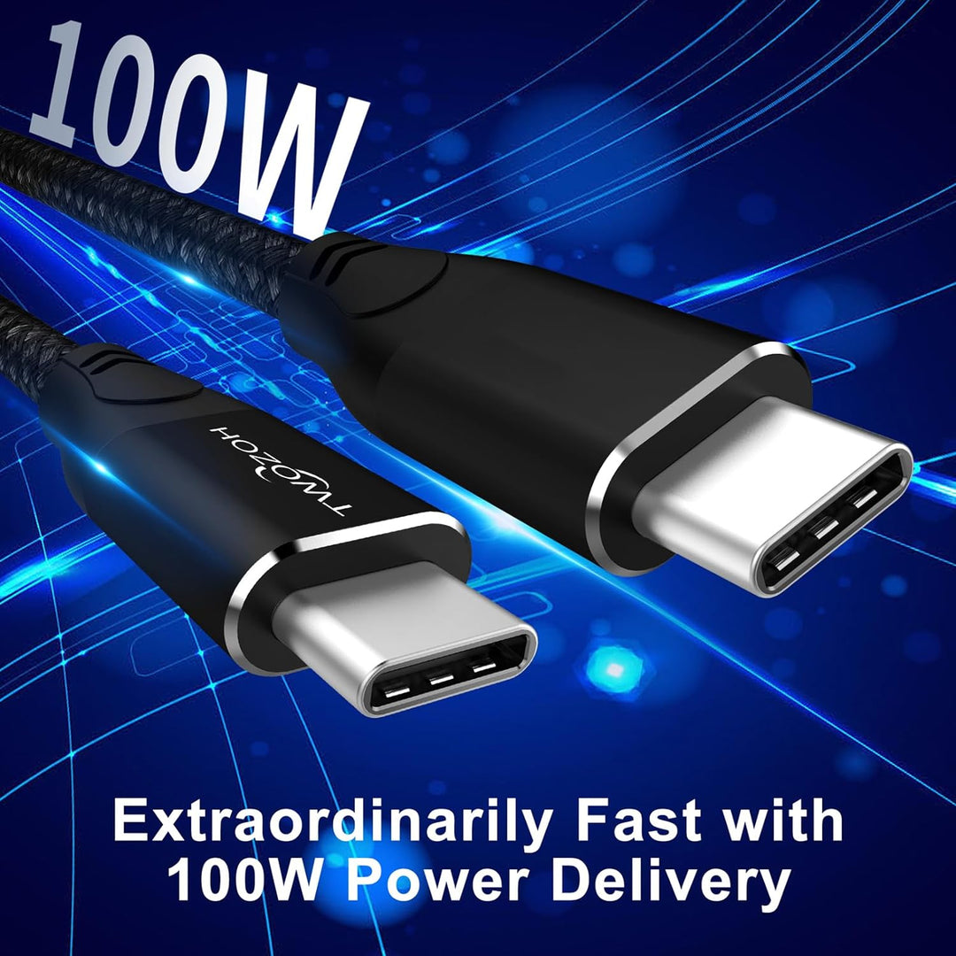 Twozoh 4K USB C Kabel 100W 4,5M (All-in-One), USB 3.2 Gen 2 X 2 20Gbps Datenübertragung PD Schnellla