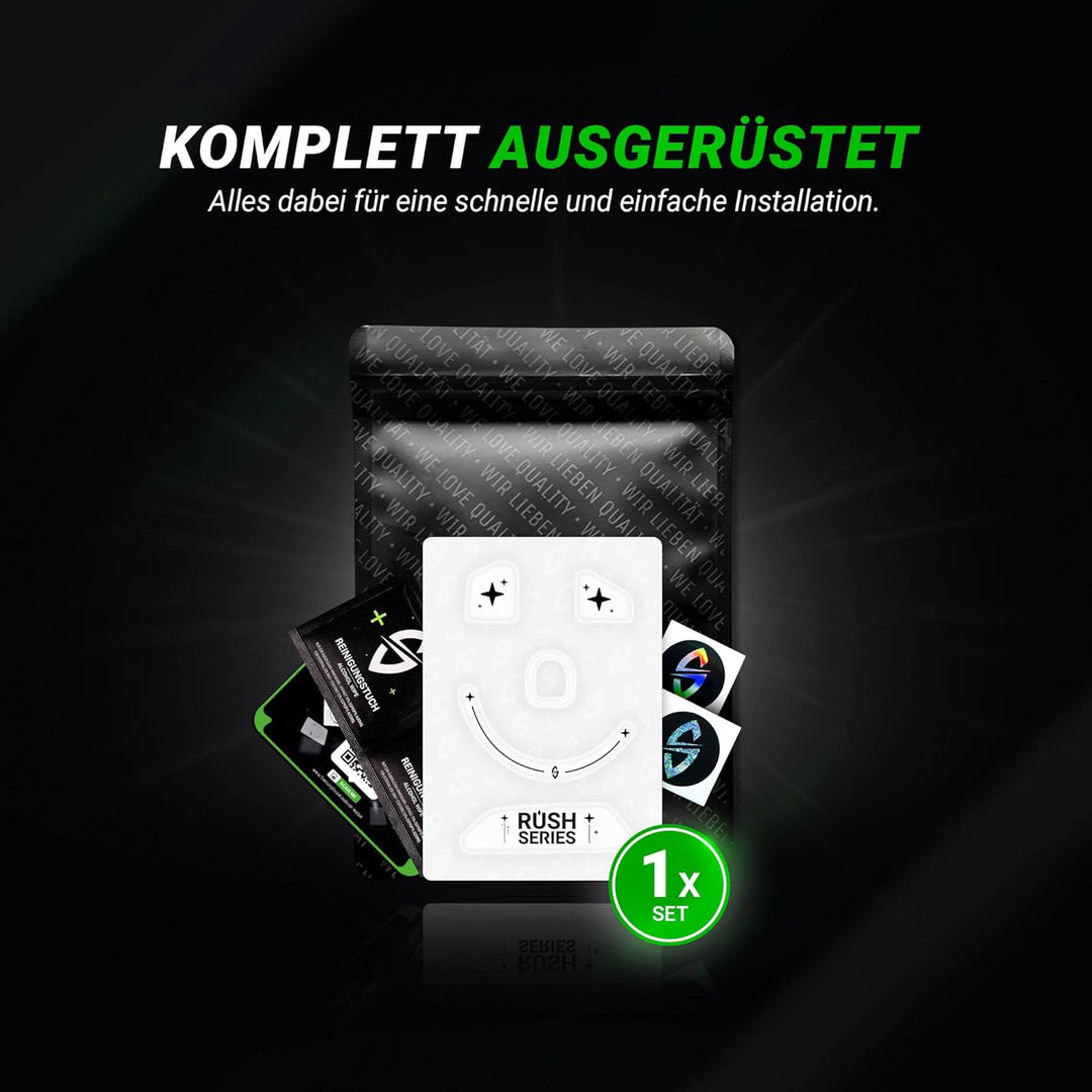 SensoryBoost Rush Glas Glides Set kompatibel mit Razer Basilisk V3 PRO - Ultra Schnell & Sanft, Poli