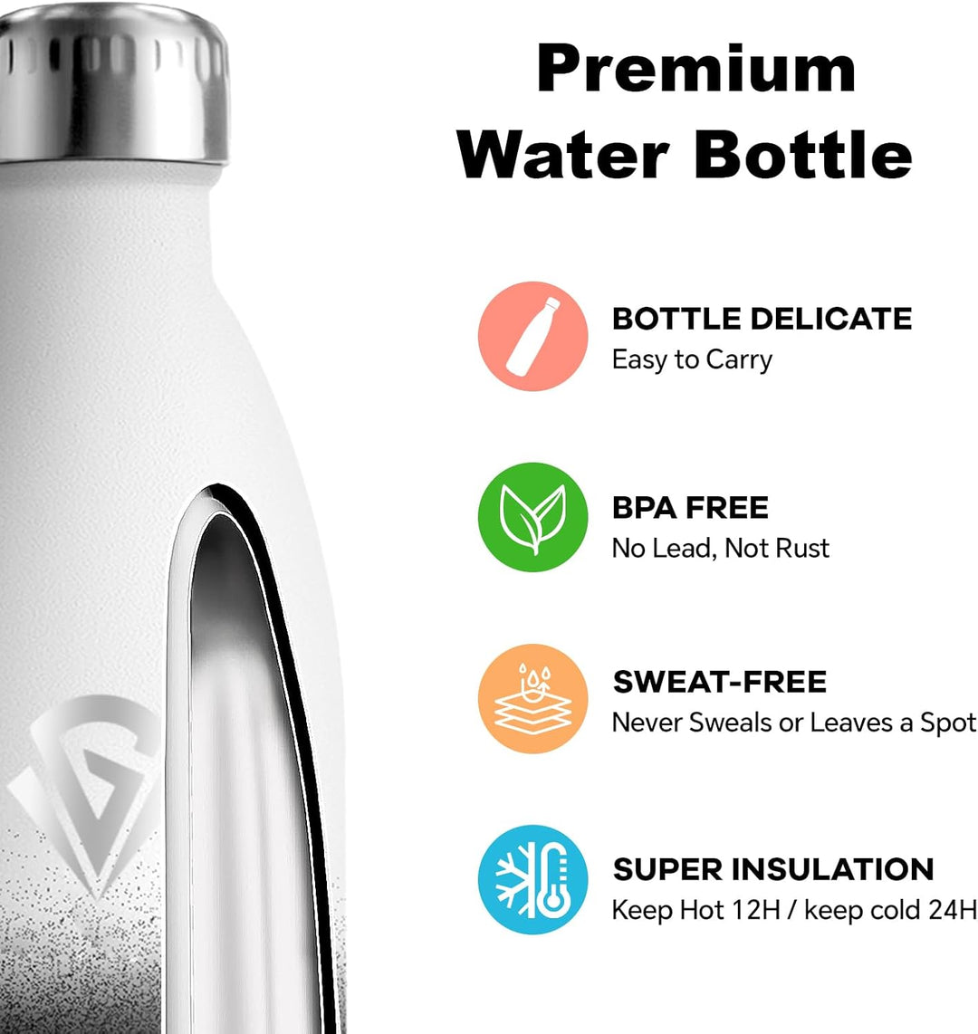 Trinkflasche 1l Edelstahl, Edelstahl Trinkflasche, Leicht zu Tragen, Thermosflasche, 24h Kalt & 12h